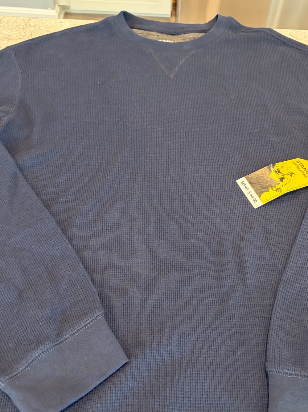 Stanley Mens Blue Waffle Knit—Large NWT
